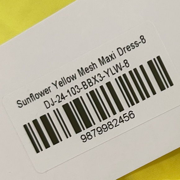 NWT Beginning Boutique sunflower pale Yellow Maxi mesh Dress backless size 4 - Picture 14 of 15